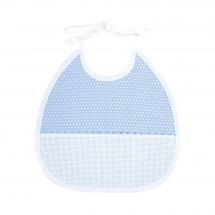 bavaglino da ricamo - DMC - Bavaglino 3 mesi blu - Punti bianchi