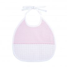bavaglino da ricamo - DMC - Bavaglino 3 mesi rosa - Punti bianchi