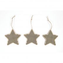 Kit di ornamenti da ricamare - DMC - 3 stelle di Natale traforate da ricamare