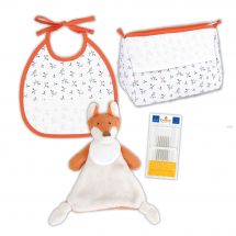 Set di nascita per ricamare - DMC - Confezione di piumini Fox