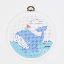 Kit punto croce per bambini con tamburo - DMC - La balena