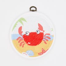 Kit punto croce per bambini con tamburo - DMC - il granchio