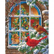 Kit ricamo diamante - Diamond Dotz - Finestra di Natale