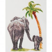 kit ricamo a punto croce - Dutch Stitch Brothers - Safari con gli elefanti