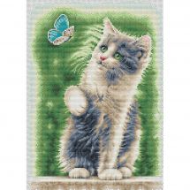 Kit Punto Croce - Dutch Stitch Brothers - Gatto con farfalla