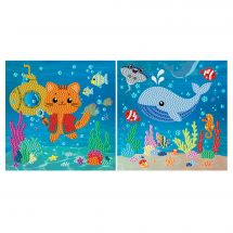 Kit di ricamo a diamante per bambini - Dotzies - Sotto il mare - 2 disegni