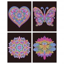 Kit ricamo diamante - Dotzies - 4 disegni di "mandala"