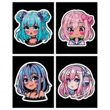 Kit ricamo diamante - Dotzies - 4 disegni Ragazze manga
