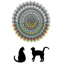 Tela predisegnata - Zenbroidery - Mandala gatto