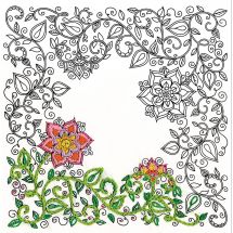 Tela predisegnata - Zenbroidery - giardino