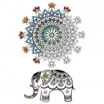 Tela predisegnata - Zenbroidery - Mandala dell'elefante