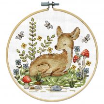 Kit punto croce con tamburo - Design works - Cerbiatto