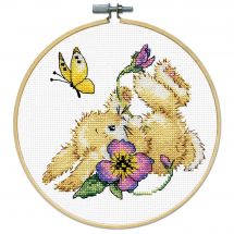 Kit punto croce con tamburo - Design works - Coniglio