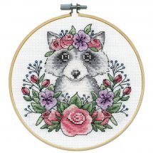 Kit punto croce con tamburo - Design works - Orsetto lavatore