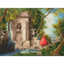 kit ricamo a punto croce - Toison d'or - Scena in un parco, 1740 da J. de Lajoue