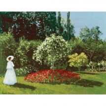 kit ricamo a punto croce - Toison d'or - Donna in giardino, Sainte Adresse, 1867