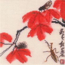 Kit Punto Croce - Toison d'or - foglie rosse