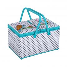 Scatola potalavoro - Hobby Gift - Gufi e piselli grigi