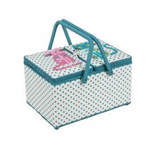 Scatola potalavoro - Hobby Gift - Gatti e piselli blu