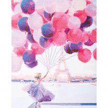 Kit Diamant et Peinture - Vervaco - Donna con palloncini