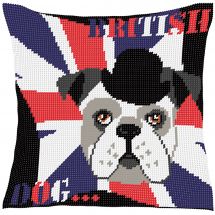 Kit cuscino fori grossi - Luc Créations - Cuscino da ricamare British dog 