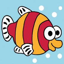 Kit di tela per bambini - Luc Créations - pesce di colore;