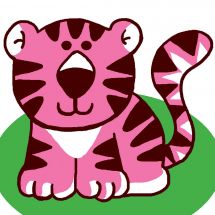 Kit di tela per bambini - Luc Créations - Tigre rosa
