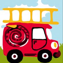 Kit di tela per bambini - Luc Créations - Il camion di pompiere