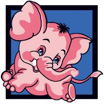 Kit di tela per bambini - Luc Créations - Elefante rosa
