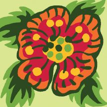 Kit di tela per bambini - Luc Créations - Fiore colorato