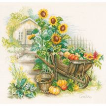 Kit Punto Croce - Lanarte - Carriola e girasoli