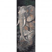 Kit Punto Croce - Lanarte - Elefante con cucciolo - Etamina