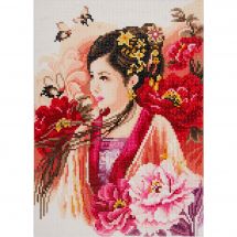 Kit ricamo diamante - Lanarte - Donna asiatica in rosa