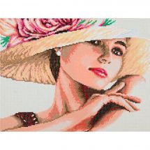 Kit ricamo diamante - Lanarte - Donna al cappello