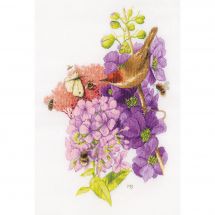 kit ricamo a punto croce - Lanarte - Fiori d'incontro - Etamina