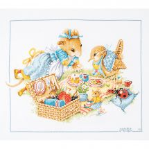 kit ricamo a punto croce - Lanarte - Picnic con Vera - Etamina
