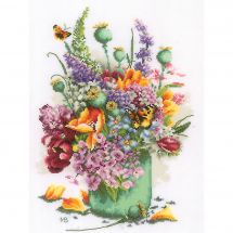 kit ricamo a punto croce - Lanarte - Mazzo di fiori