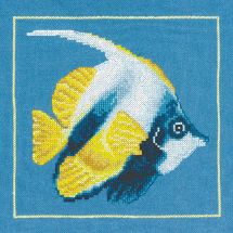 kit ricamo a punto croce - Lanarte - Pesce d'angolo giallo
