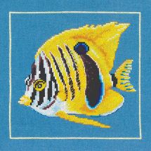 kit ricamo a punto croce - Lanarte - Pesce zebra giallo
