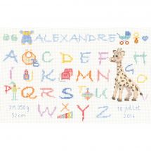 kit ricamo a punto croce - Le Bonheur des Dames - ABC Girafe blu