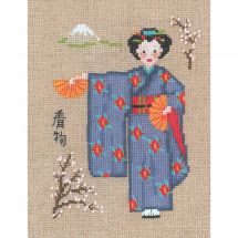 kit ricamo a punto croce - Le Bonheur des Dames - Kimono blu
