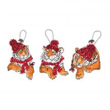 Kit di ornamenti da ricamare - Letistitch - Kit di figurine della tigre di Natale
