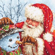 kit ricamo a punto croce - Letistitch - Babbo Natale e pupazzo di neve