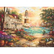 kit ricamo a punto croce - Letistitch - Cottage con vista mare