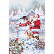kit ricamo a punto croce - Letistitch - Pupazzo di neve e Babbo Natale