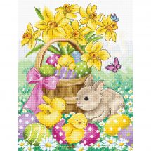 kit ricamo a punto croce - Letistitch - Coniglietto di Pasqua e pulcini