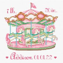 Kit Punto Croce - Letistitch - Caroussel baby - Ragazza