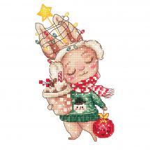 Kit di ornamenti da ricamare - Letistitch - Coniglietto di Natale