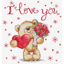 kit ricamo a punto croce - Luca-S - I love you