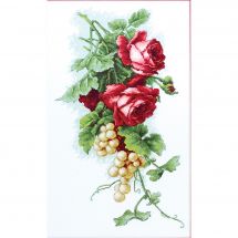 kit ricamo a punto croce - Luca-S - Rose rosse e grappoli d'uva